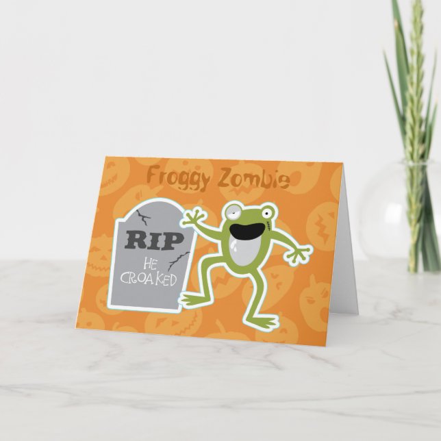 Tarjeta Zombi Halloween del Froggy (Anverso)