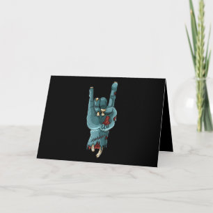 Tarjeta Zombie Hand Funny Halloween Rocker Rock Easy
