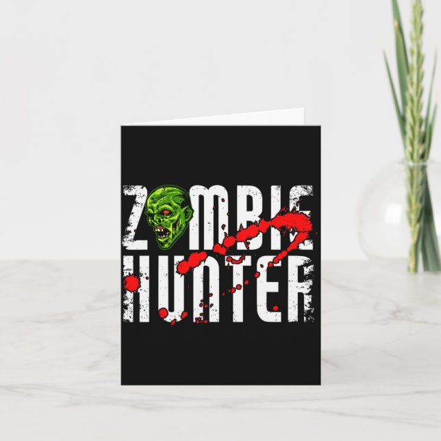 Tarjeta Zombie Hunter _ Halloween Apparel Funny Halloween  (Anverso)