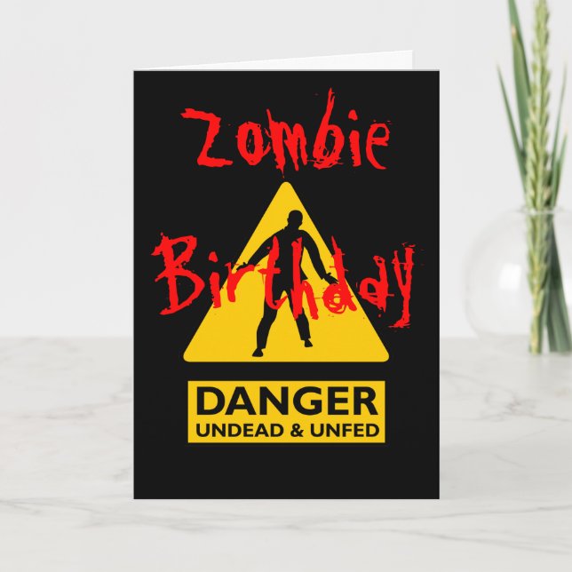 Tarjeta Zombie Undead and Unfed Birthday (Anverso)