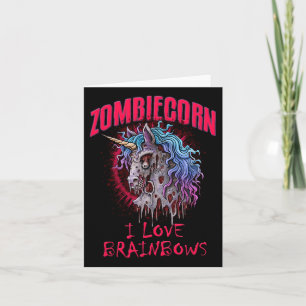 Tarjeta Zombie Unicornio I Love Brainbows Punk Gótico góti