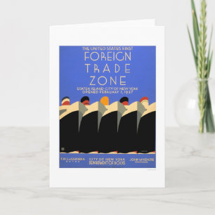 Tarjeta Zona de comercio exterior de NY WPA 1937