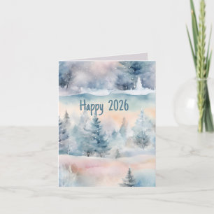 Tarjeta zona pantanosa de invierno - Feliz 2025