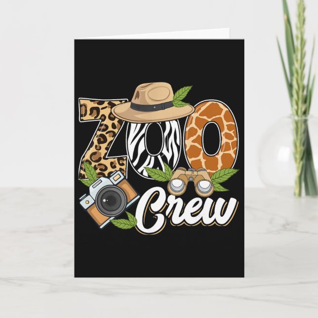 Tarjeta Zoo Crew Safari Animals Wildlife Animal Wild Field (Anverso)