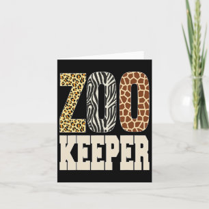 Tarjeta Zookeeper Animales Zoo Wildlife Lover Safari Savan