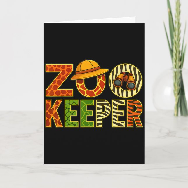 Tarjeta Zookeeper Animals Safari Zoo Keeper Costume Adult  (Anverso)