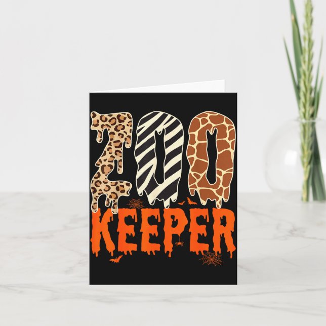 Tarjeta Zookeeper Funny Halloween Costume Zoo Keeper Anima (Anverso)
