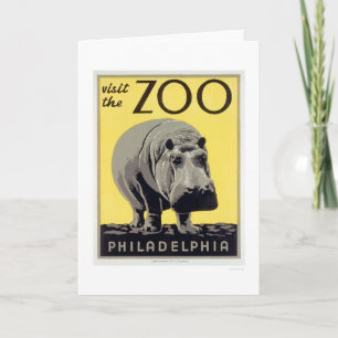 Tarjeta Zoológico de Filadelfia PA Hippo 1936 WPA