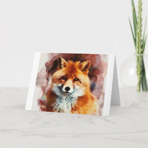 Tarjeta zorro acuarela