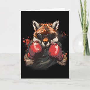 Tarjeta Zorro boxeando con guantes de boxeo Kickboxing Caj