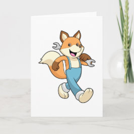 Tarjeta Zorro como mecánico con llave inglesa