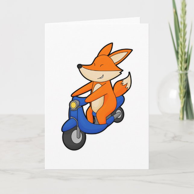 Tarjeta Zorro como motociclista con Scooter (Anverso)