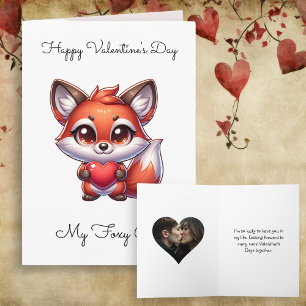 Tarjeta Zorro con Corazón Foto Personalizada de San Valent