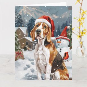 Tarjeta Zorro de habla inglesa americana Perro Invierno Na