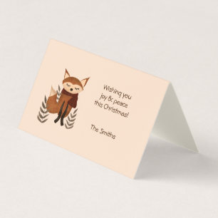 Tarjeta Zorro de invierno con bufanda