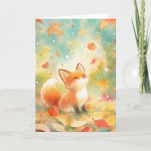Tarjeta Zorro entre el encanto del otoño