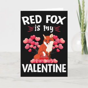 Tarjeta Zorro Rojo Es Mi San Valentín Feliz Día de San Val