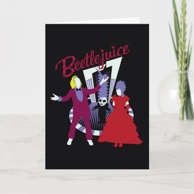 Tarjeta Zumo de remolacha | Beetlejuice & Lydia Boda (Anverso)