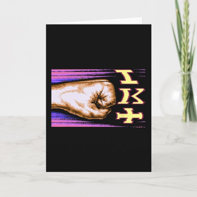 Tarjeta Zx Spectrum C64 Karate 8-bit Retro  (Anverso)