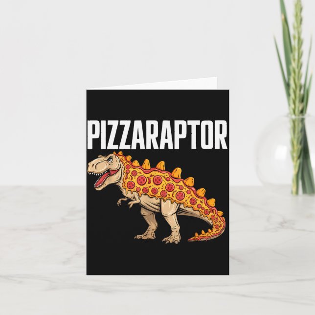 Tarjeta Zza T-rex Dino Fast Food Funny Zza Dinosaur  (Anverso)