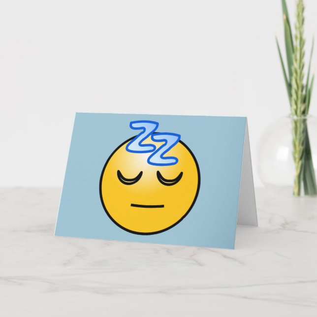 Tarjeta zzZZ soñoliento, pensamiento de la onomatopeya de (Anverso)