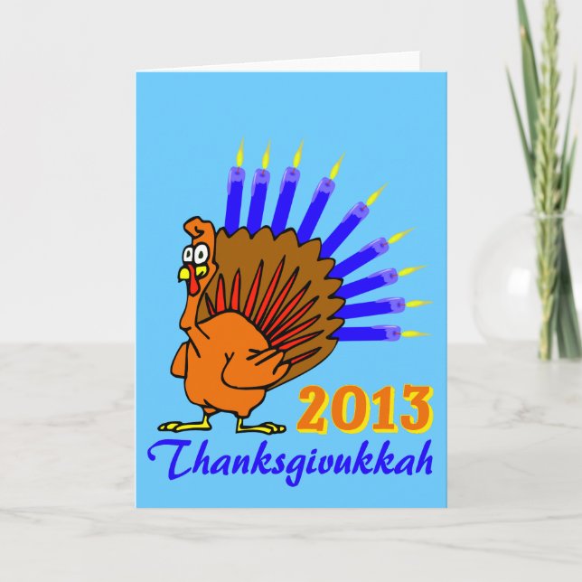Tarjetas 2013 de felicitación de Thanksgivukkah (Anverso)