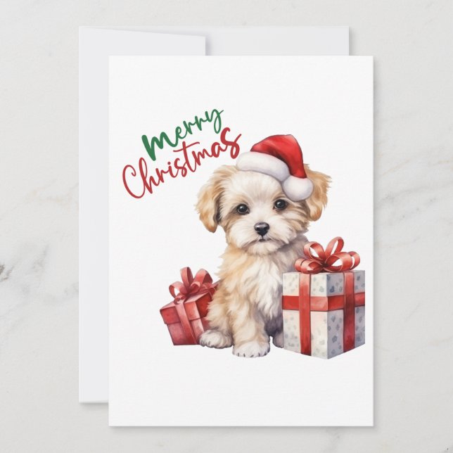 Tarjetas Adorables Para Navidades De Perro (Anverso)
