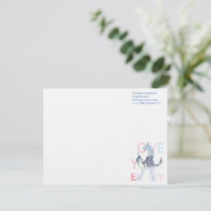 Tarjetas alemanas pastor azul acuarela