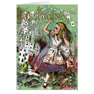 tarjetas alice conejo de sombrerero de wonderland