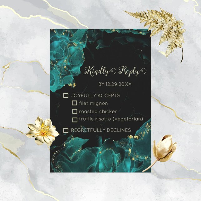 Tarjetas Anastasia de color Negro y Verde RSVP (Subido por el creador)