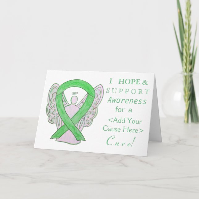 Tarjetas Angel Personalizado de la cinta Lime Gree (Anverso)