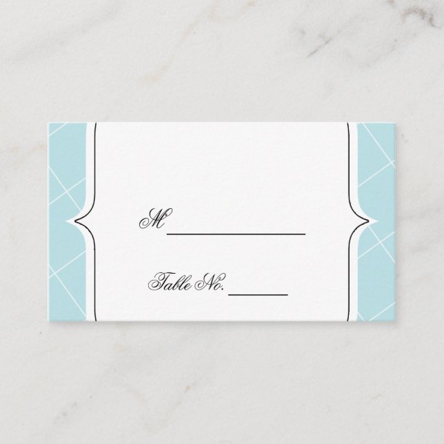 Tarjetas Aqua Blue Diamond Scallop Boda (Anverso)