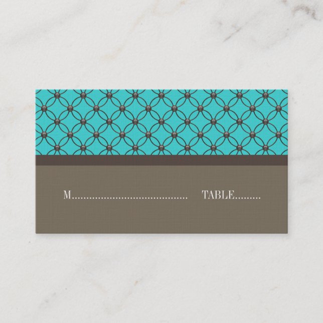 Tarjetas Aqua Fancy Lattice Boda (Anverso)