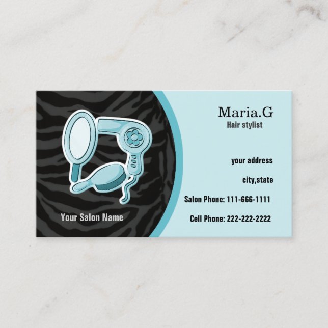 Tarjetas Aqua Hair Salon con cita posterior (Anverso)