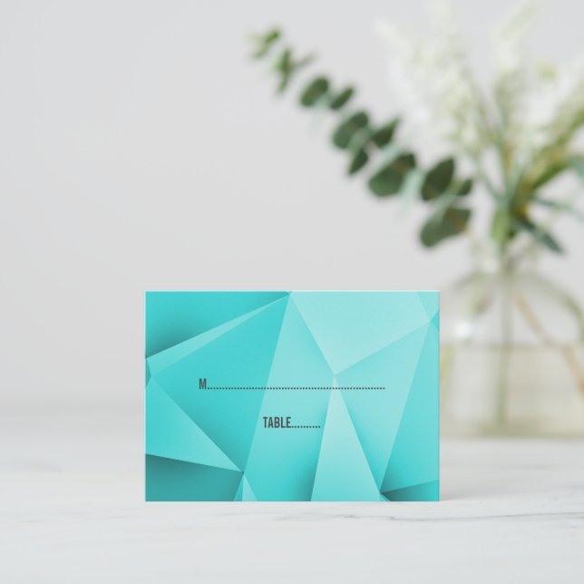 Tarjetas Aqua Jewel Tones Boda Place (Anverso de pie)