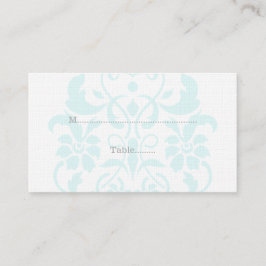 Tarjetas Aqua Subtle Damask Wedding Place