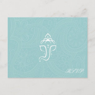 Tarjetas azules de Ganesha RSVP