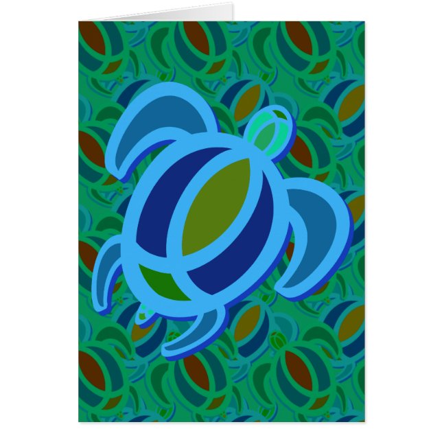 Tarjetas azules de la tortuga de mar (Frente)