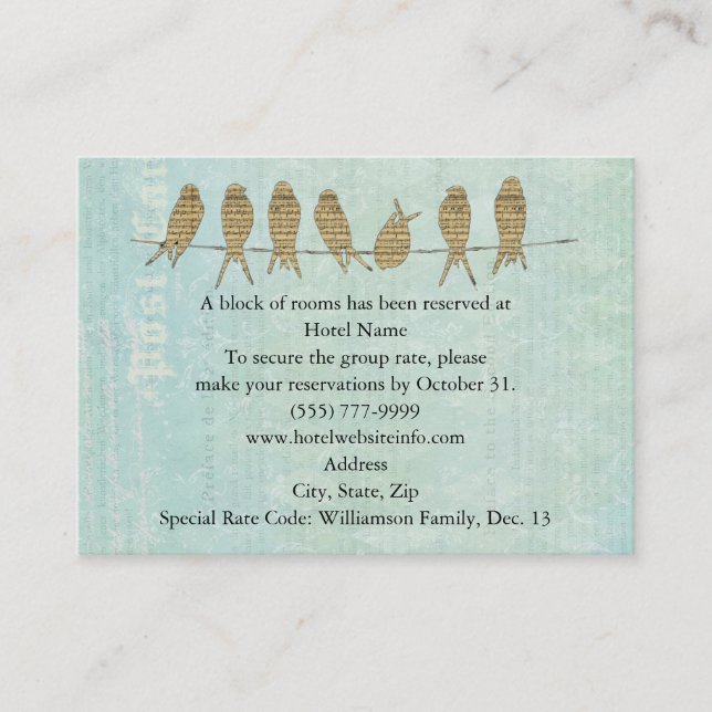 Tarjetas azules del hotel y de la dirección de los (Anverso)