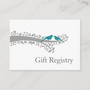 tarjetas azules del registro de regalos de los