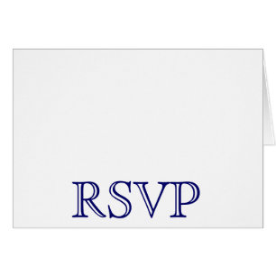 Tarjetas azules marinos y blanco de RSVP de la