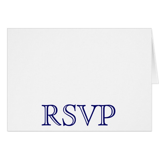 Tarjetas azules marinos y blanco de RSVP de la (Anverso (Horizontal))