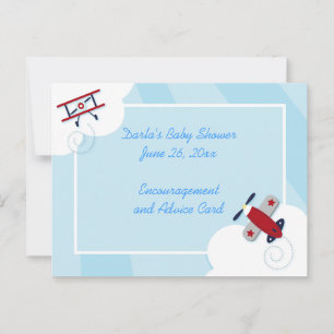 Tarjetas Baby Shower de Aviador Airplane