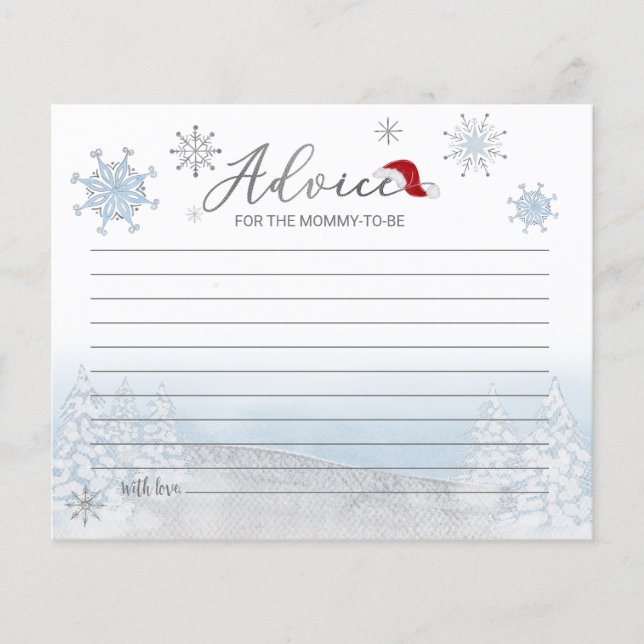 Tarjetas Baby Shower de consejos para el presupues (Anverso)