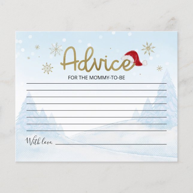 Tarjetas Baby Shower de consejos para el presupues (Anverso)