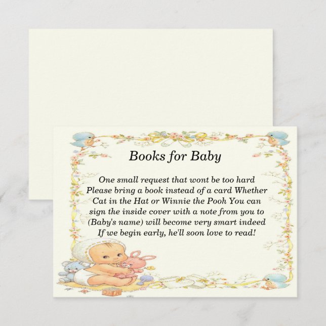 tarjetas Baby Shower de estilo vintage (Anverso / Reverso)