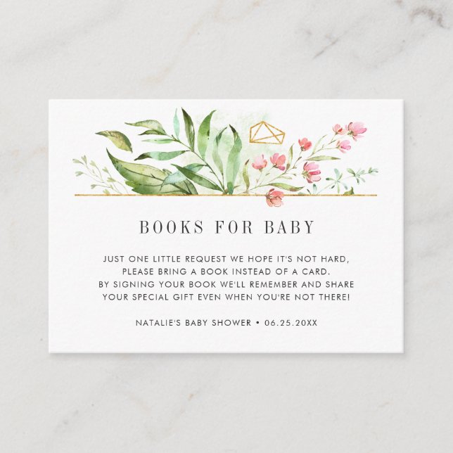 Tarjetas Baby Shower de solicitud de libro de foll (Anverso)