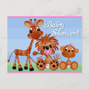 Tarjetas Baby Shower de Zoo Animals