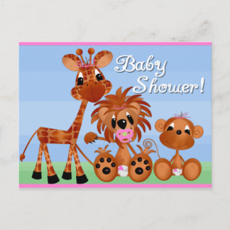 Tarjetas Baby Shower de Zoo Animals