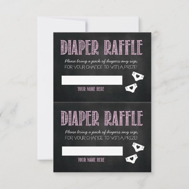 Tarjetas Baby Shower Diaper Raffle (Anverso)